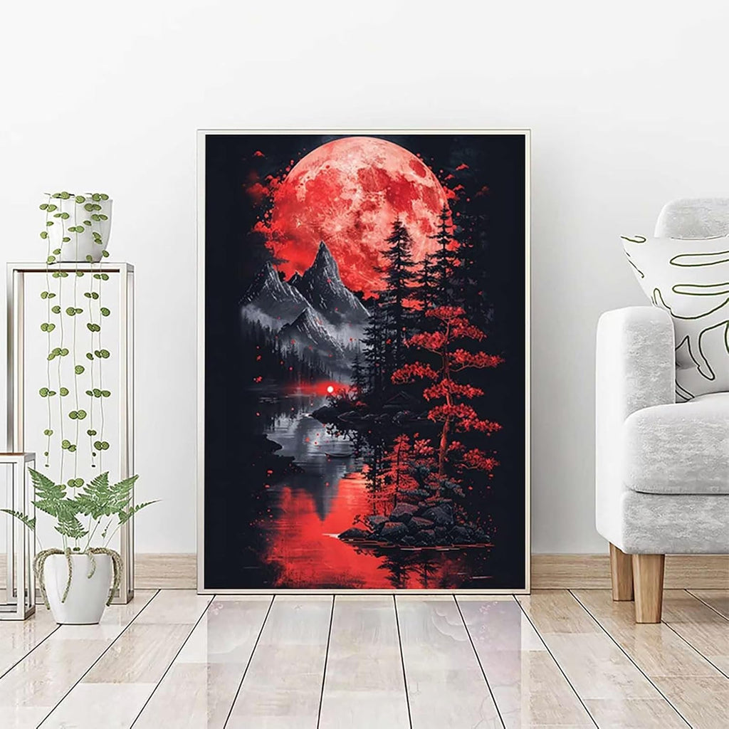 Japan Diamond Art Kits for Adults Beginners, Moon Diamond Painting Large 40x54inch, 5D DIY Gem Art Crafts for Adults Mosaic Kits, Full Drill Square Dimond Dots Crystal Paintings, Home Decor -zjn2506C9