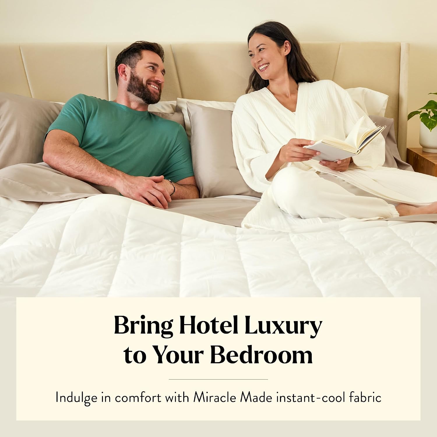Miracle Made Cool-to-The-Touch Comforter – Silver-Treated, Soft, Breathable Fabric – Lightweight, Cozy Bedding Designed for Hot Sleepers – Queen Size Blanket, White