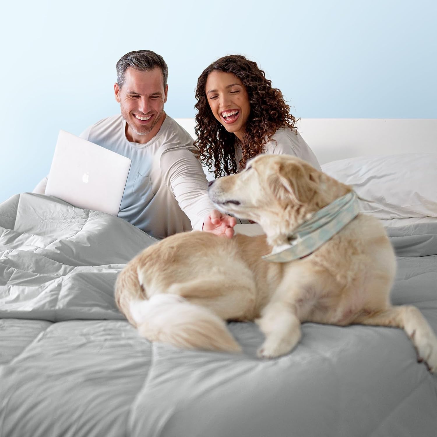 Dream Valley® Outlast® Deepsleep Cooling Comforter, Full/Queen Size, NASA-Grade Space Technology Cooling Blanket for Hot Sleepers Night Sweats, Q-Max > 0.45 Aerocool™ Breathable, Cool Grey, 90'x90'