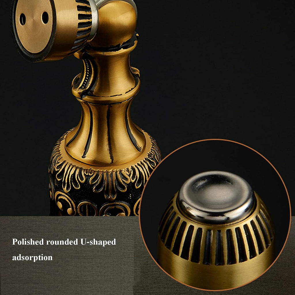 Anti-Collision Magnet Door Stopper, Metal Magnetic Door Stop Bronze with Screws Need to Drill for Wall Or Floor Mount Door Holder, Keep Door Open,b (Color : Satin Nickel)