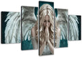 Large Diamond Art Kits for Adults Angel 5 Panel Diamond Painting Women 2 Paint by Numbers Kit for Adults，DIY 5D Full Square Drill Embroidery Cross Stitch Art Supplies, for Room Decor 39x79in 0b-197