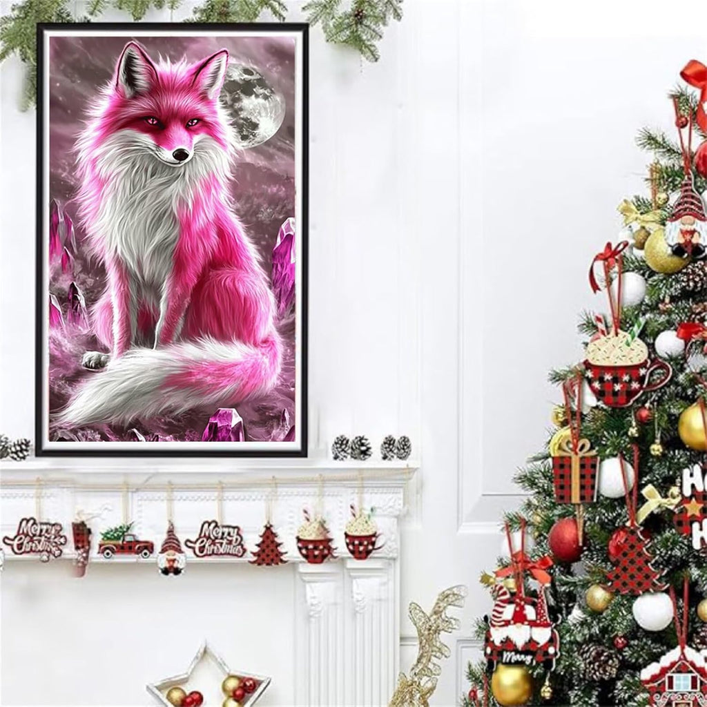 Diamond Art Kits for Adults Fox Diamond Painting Kits 5D DIY Round Moon Full Drill Dimond Art Paintings Crystal Rhinestones Crafts for Adults for Gift Home Wall Decor, Large Size 40 x 80 Inch,Model903