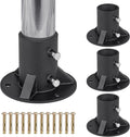 Insaga 2.5' Base Flange, Chain Link Fence Pole Floor Flange, Heavy Solid Fence Post Concrete Mount for Holding The Fence/Mailbox/Flag Round Post (OD 2-3/8''), Bolts/Side Screws are Included, 4Pcs
