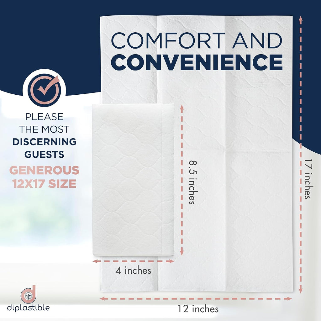 Disposable Guest Towels 1000 Pack - White Napkins for Guest Bathroom, Heavy Duty Disposable Hand Towels, Ultra Absorbent Linen Feel Paper Napkins for Bathroom, Parties and Events