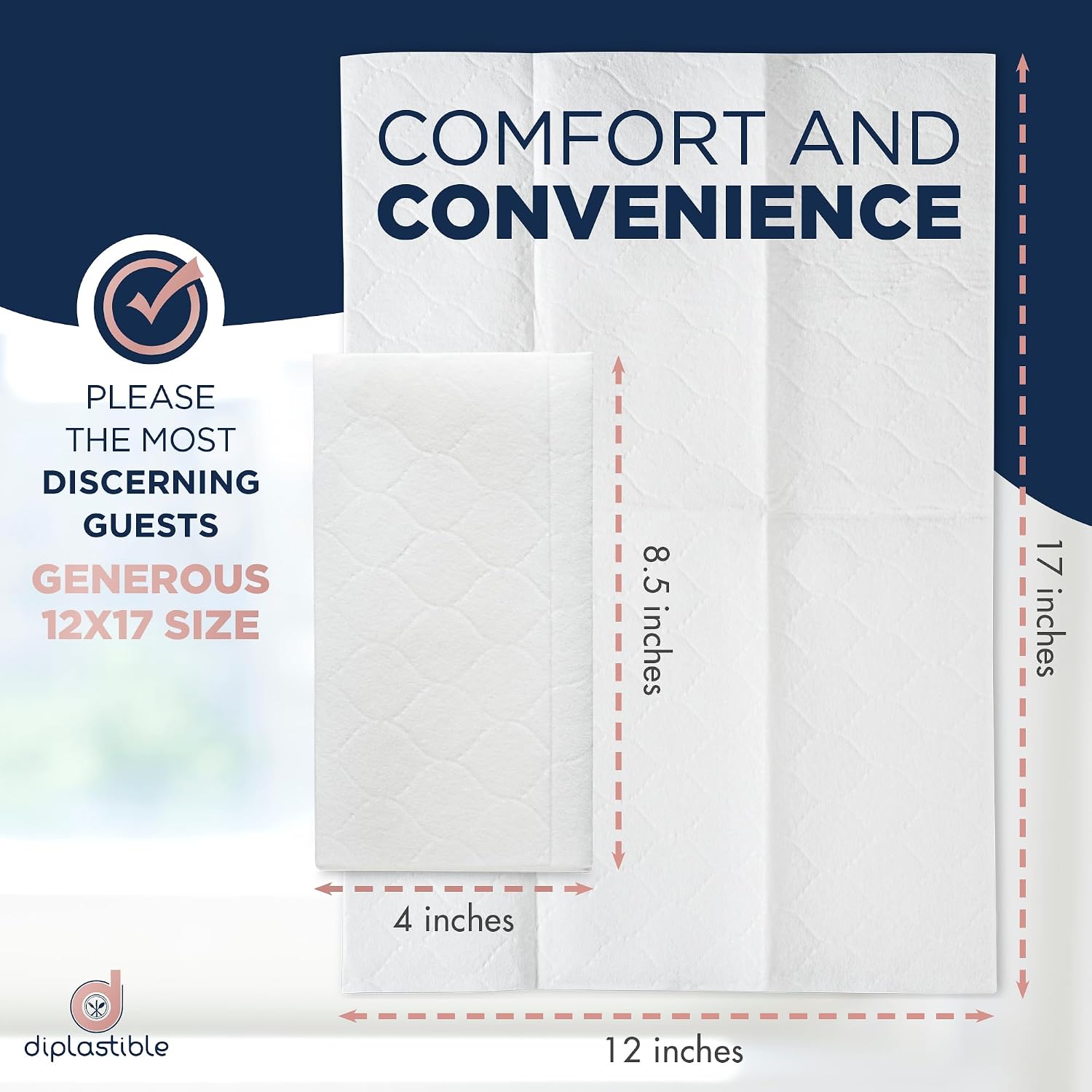 Disposable Guest Towels 1000 Pack - White Napkins for Guest Bathroom, Heavy Duty Disposable Hand Towels, Ultra Absorbent Linen Feel Paper Napkins for Bathroom, Parties and Events
