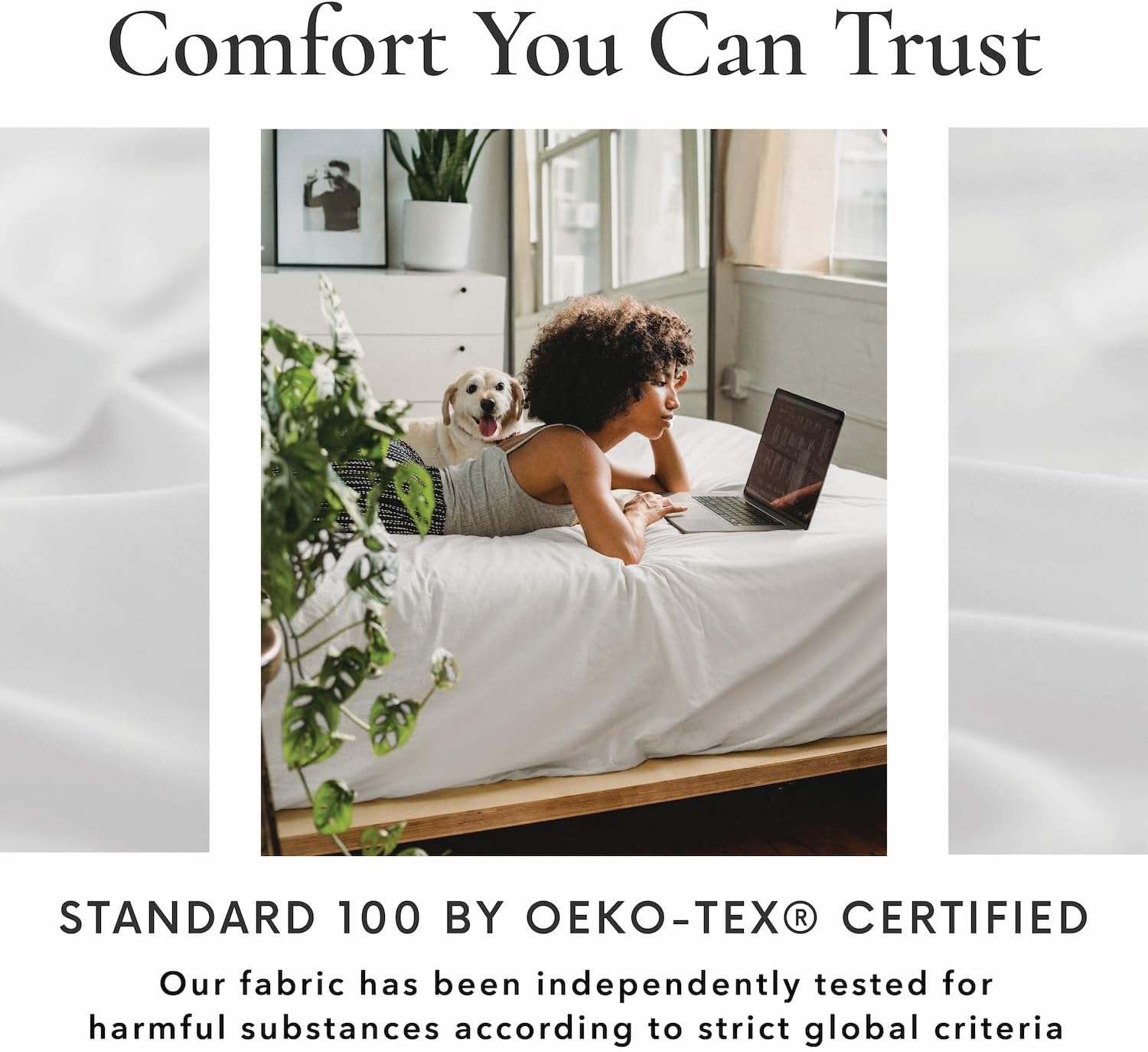 Bamboo Bay 6 Piece Queen Size Sheet Set, 100% Viscose Made from Bamboo, Breathable, Ultra Soft Cooling Bed Sheets for Hot Sleepers, Beddings with Deep Pockets Fit 16' Mattress, White