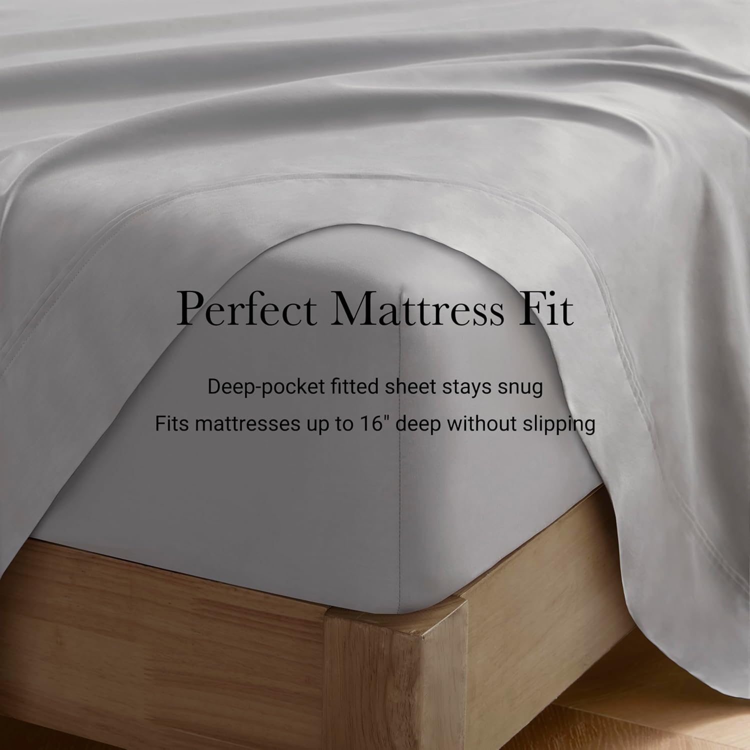 Harbor House Luxury 100% Egyptian Cotton Sheet Set, 400 Thread Count Sateen Weave, Soft & Breathable Bed Sheets with Deep Pocket, 4-Piece Queen Bedding Set, Gray