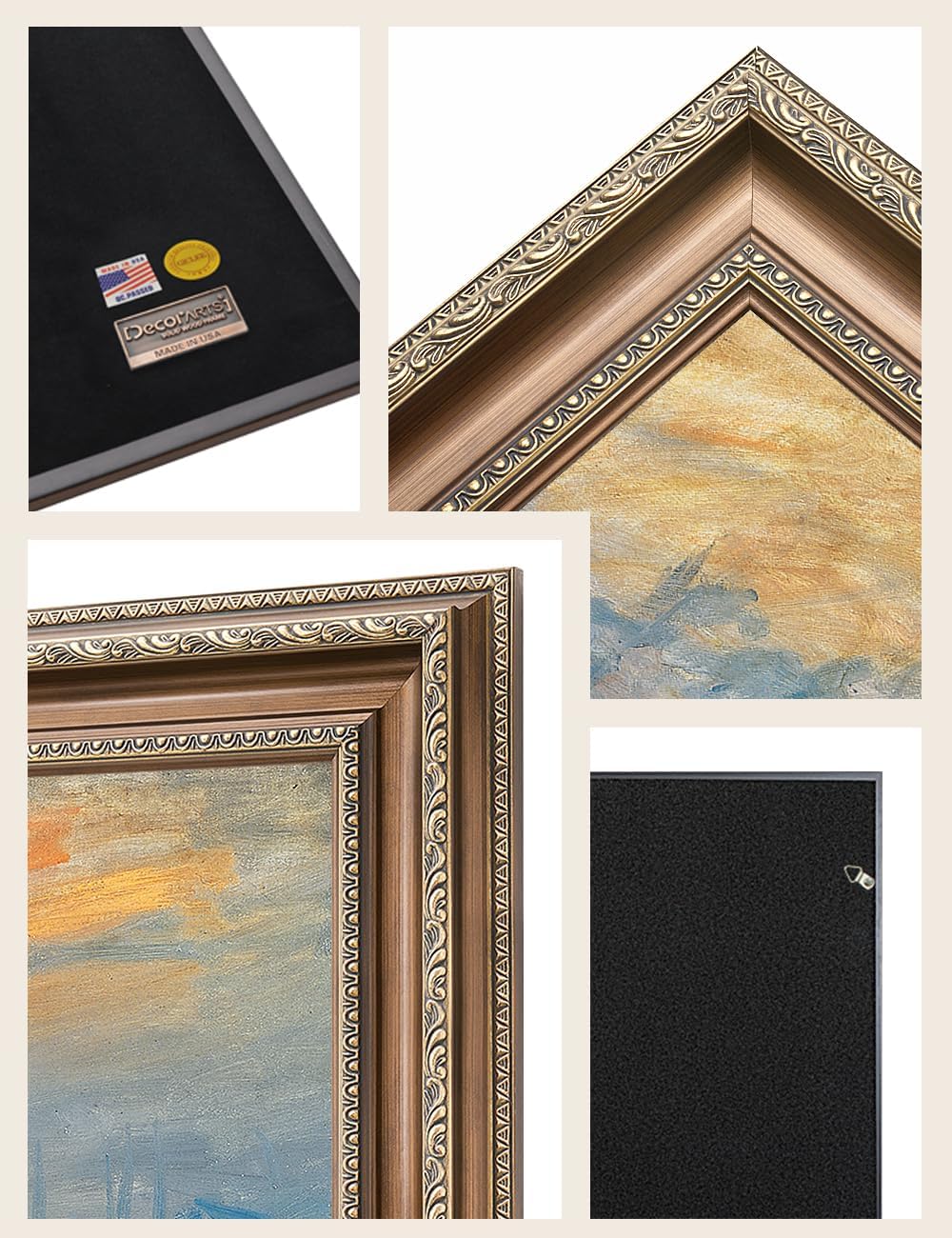 DECORARTS - Impression Sunrise, Claude Monet Classic Art. Giclee Prints Framed Art for Wall Decor.