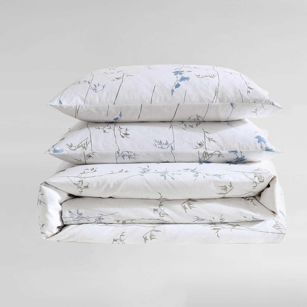Calvin Klein - Queen Duvet Cover Set, 100% Reversible Cotton Floral Bedding with a Naturally Soft Feel, Floral Bed Set with Matching with Matching Pillowcases (Wildflower Beige)