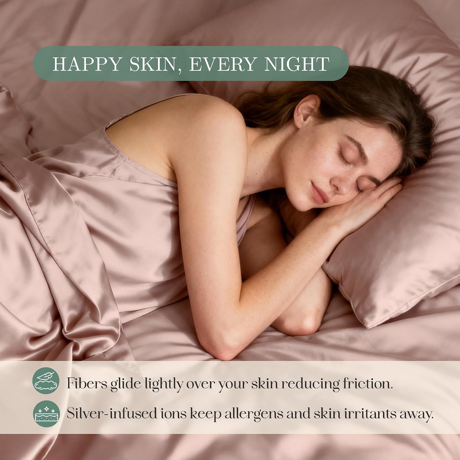 CASILVA Eucalyptus Sheets - Infused with Silver for Anti-Odor, Softer Than Silk Fibers, More Cooling Than Cotton - Perfect for Hot Sleepers & Sensitive Skin - 100% Tencel Lyocell - Queen Sheet Set