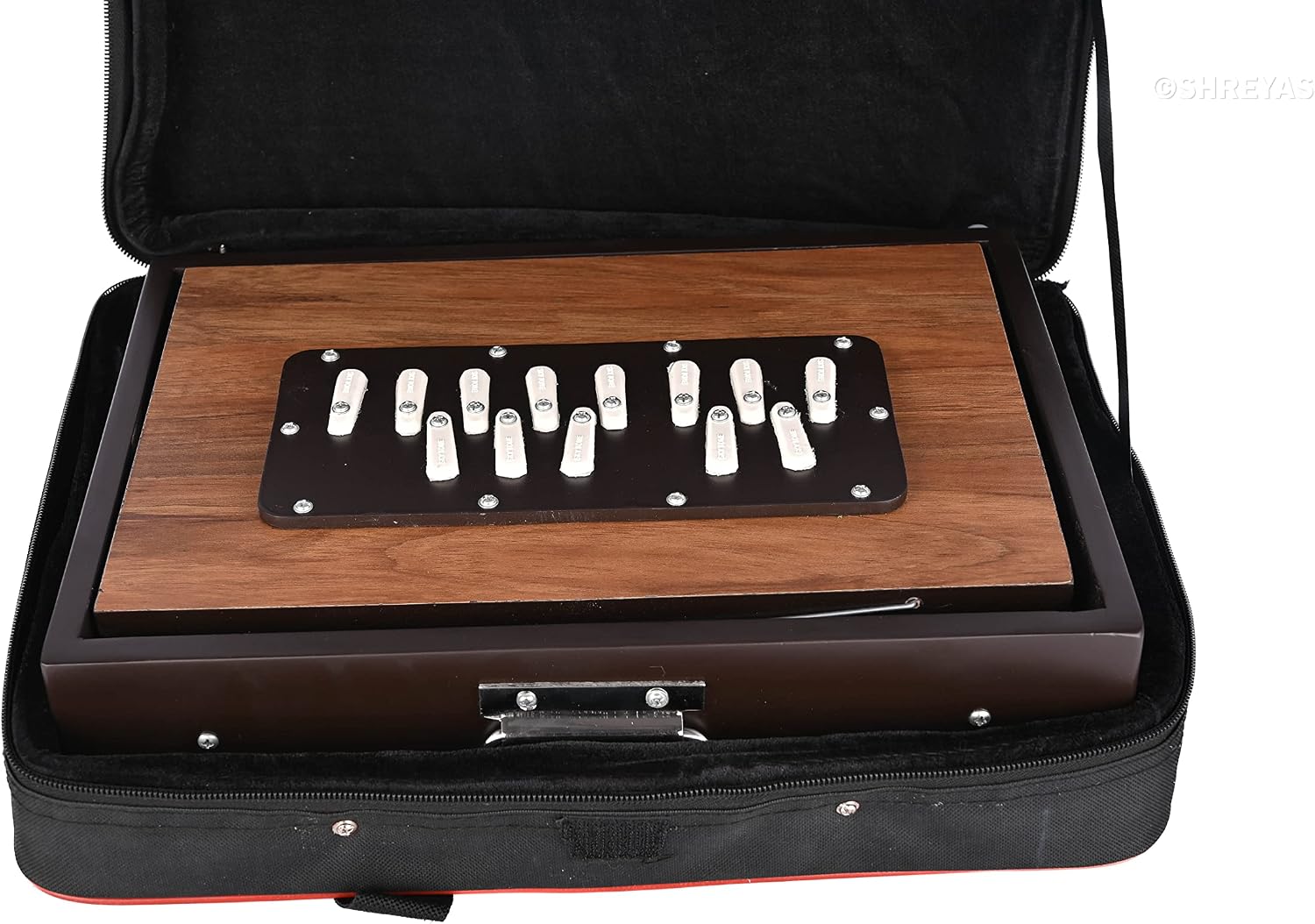 Shreyas Shruti Box Shruti Box Large 13X12X3 Inches, Sur Peti Surpeti With Bag, Natural Color, Musical Instrument Indian