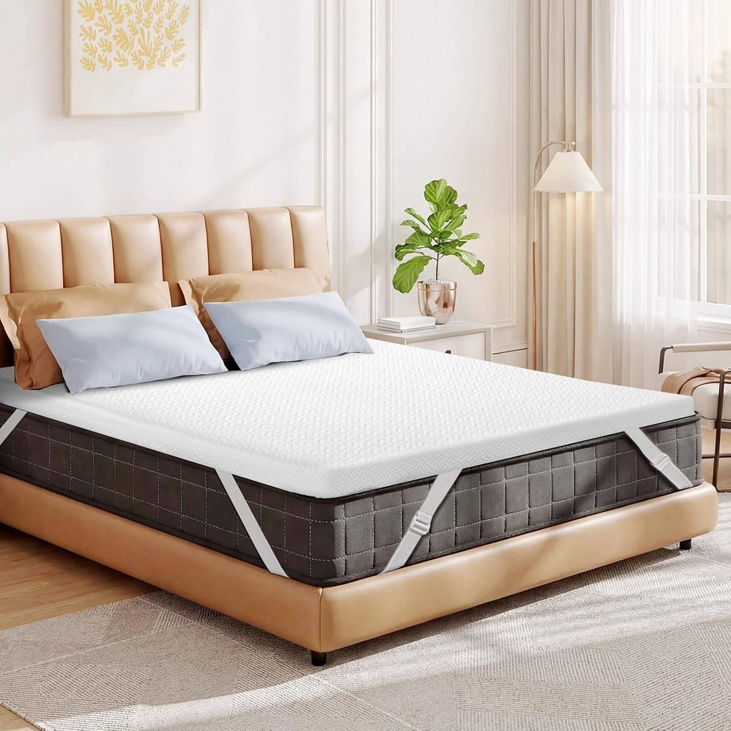 Czpalo 3 Inch Gel Memory Foam Mattress Topper Full, Cooling Mattress Topper with Removable & Washable Cover, CertiPUR-US Certified