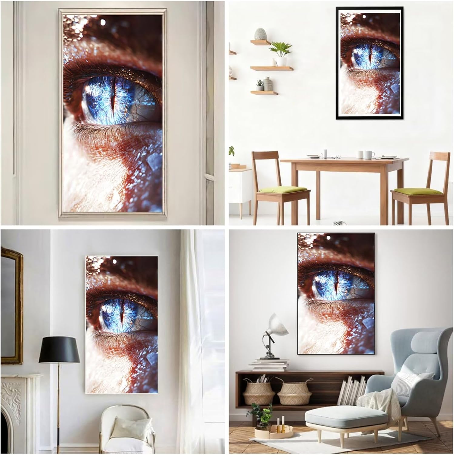 Diamond Art Kits for Adults Eye Diamond Painting Kits, 5D DIY Square Animal Full Drill Dimond Art Paintings Crystal Rhinestones Crafts for Adults for Home Wall Decor, Large Size 36 x 72 Inch, Model792