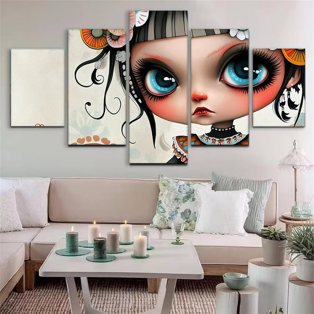 Woman Diamond Art 5 Piece Diamond Painting Geometry 5D DIY Full Square Drill Dimond Art Paintings Rhinestones Crafts for Adults Gem Painting for Home Decor Large Artwork for Wall 44 x 90 Inch,Model312
