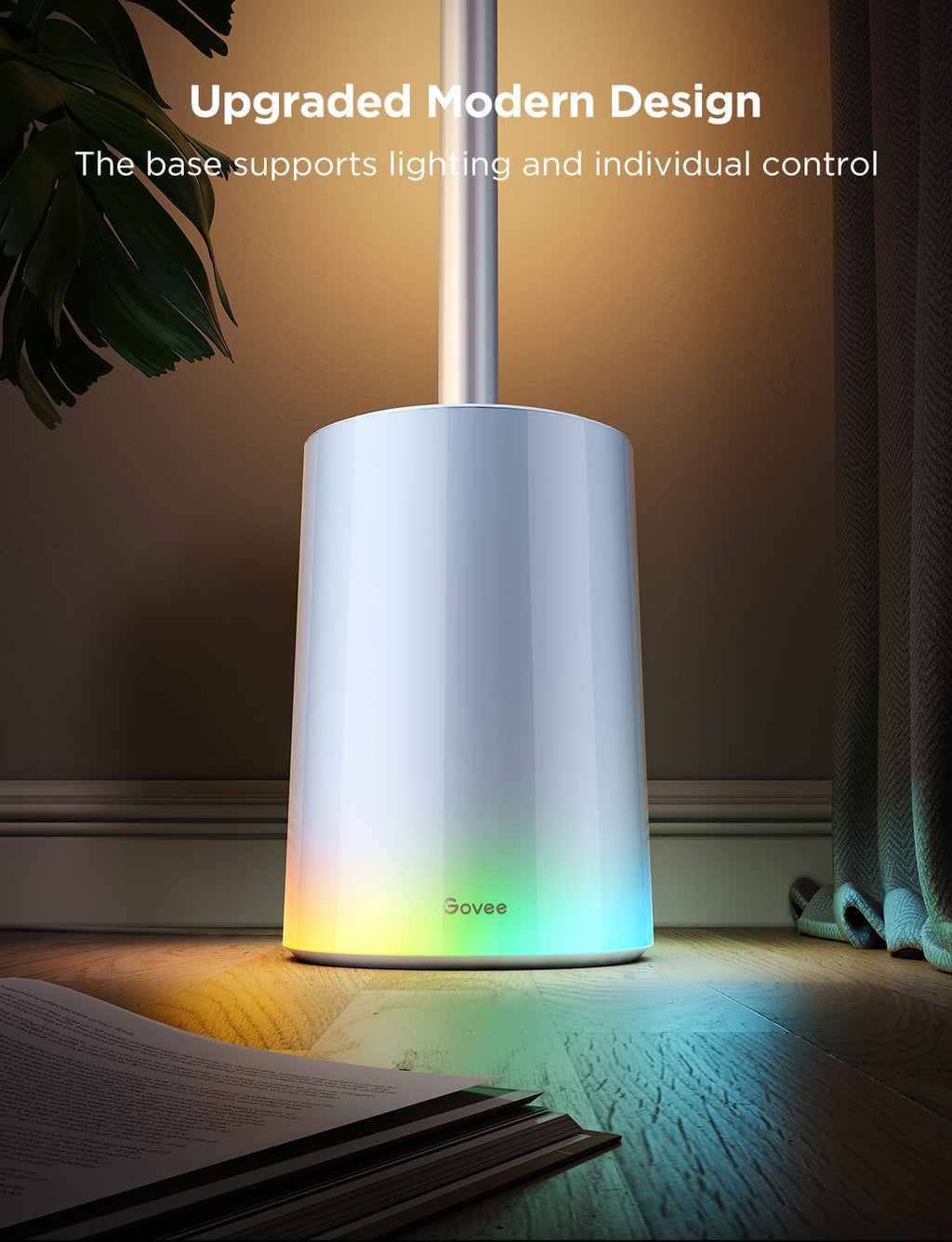 Govee Floor Lamp 2, RGBIC, Warm Cool White LED,Compatible with SmartThings, Matter, Alexa, 1725lm, Music Sync, Scene Modes, Smart Floor Lamp for Living Room, Bedroom, Silver(1 Pack)