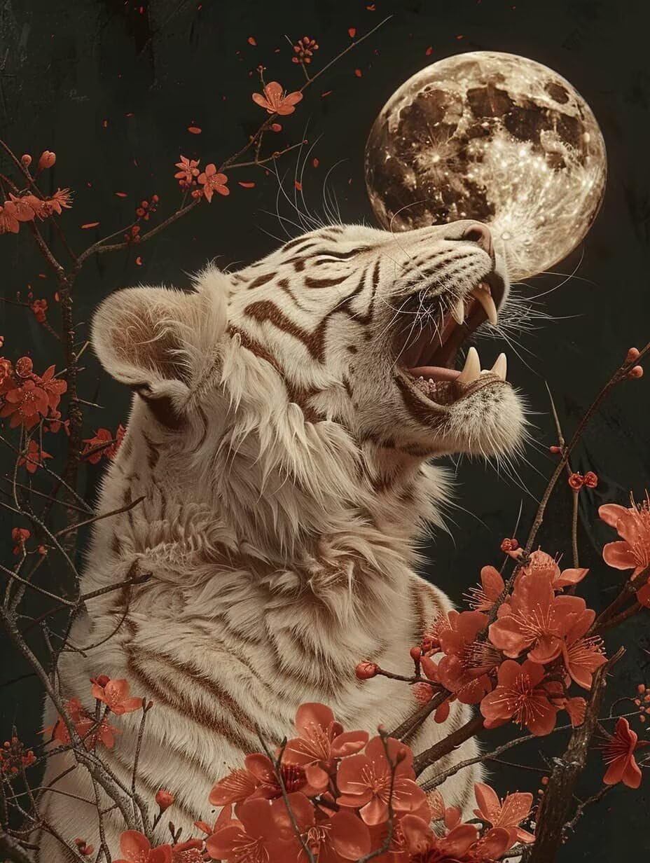 Tiger Diamond Art Kits for Adults Beginners, Moon Diamond Painting Large 40 X 54inch, 5D Gem Art Crafts for Adults Mosaic Kits, Full Drill Square Dimond Dots Crystal Paintings, Home Decor -zjn250682