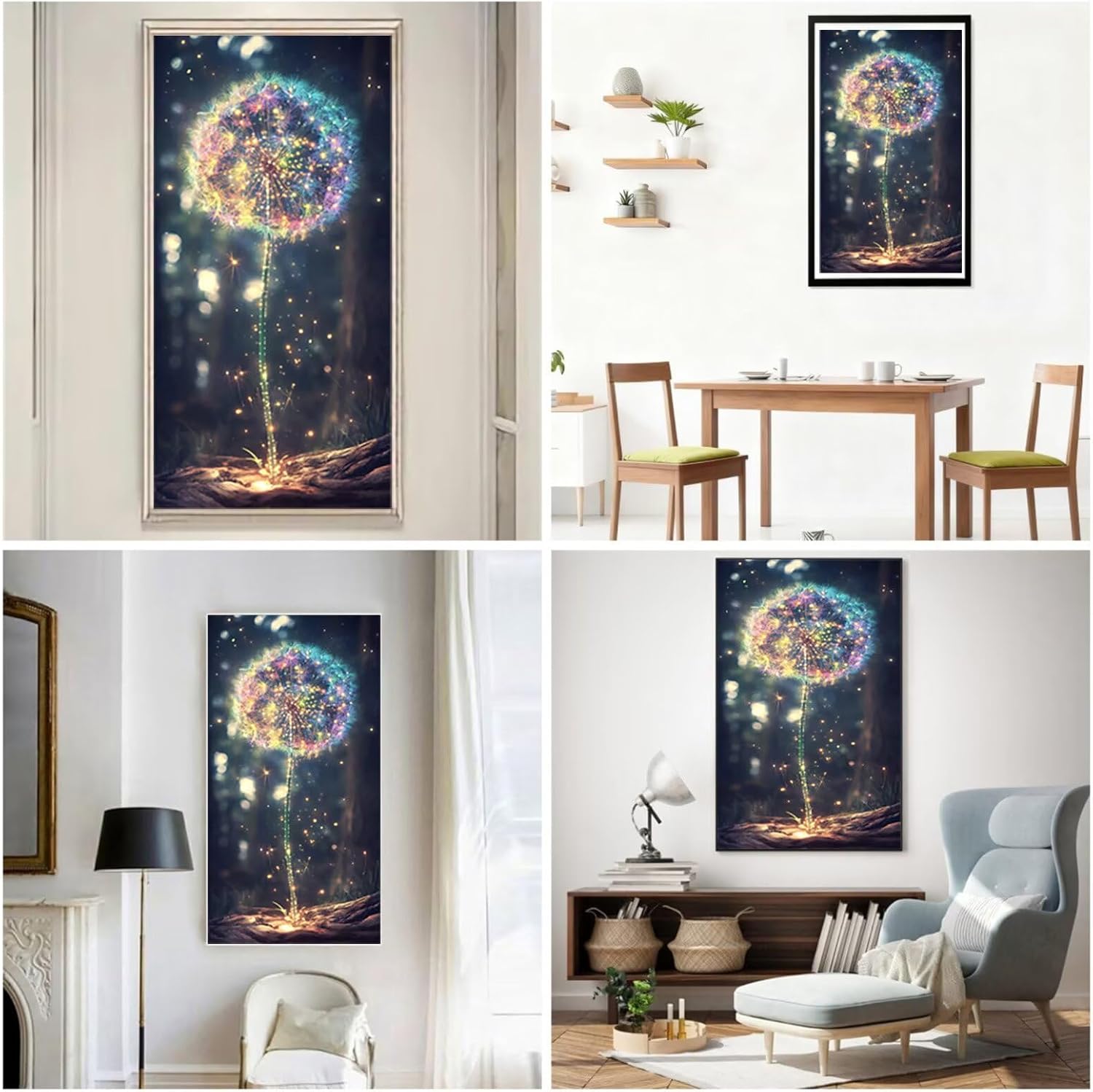 Diamond Art Kits for Adults Dream Diamond Painting Kits, 5D DIY Round Flower Full Drill Dimond Art Paintings Crystal Rhinestones Crafts for Adults for Home Wall Decor, Large Size 36 x 72 Inch,Model825