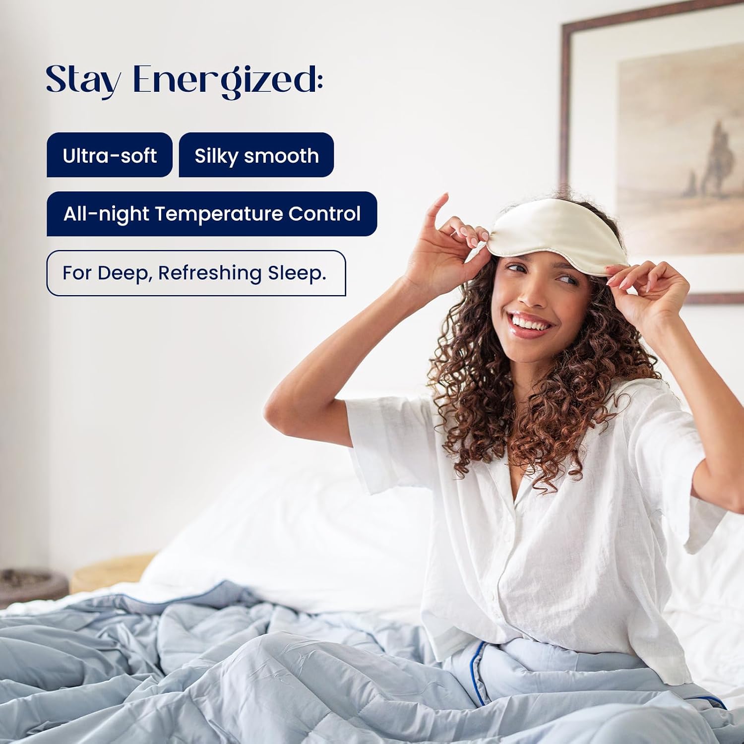 Dream Valley® Outlast® Deepsleep Cooling Comforter, Full/Queen Size, NASA-Grade Space Technology Cooling Blanket for Hot Sleepers Night Sweats, Q-Max > 0.45 Aerocool™ Breathable, Ivory, 90'x90'