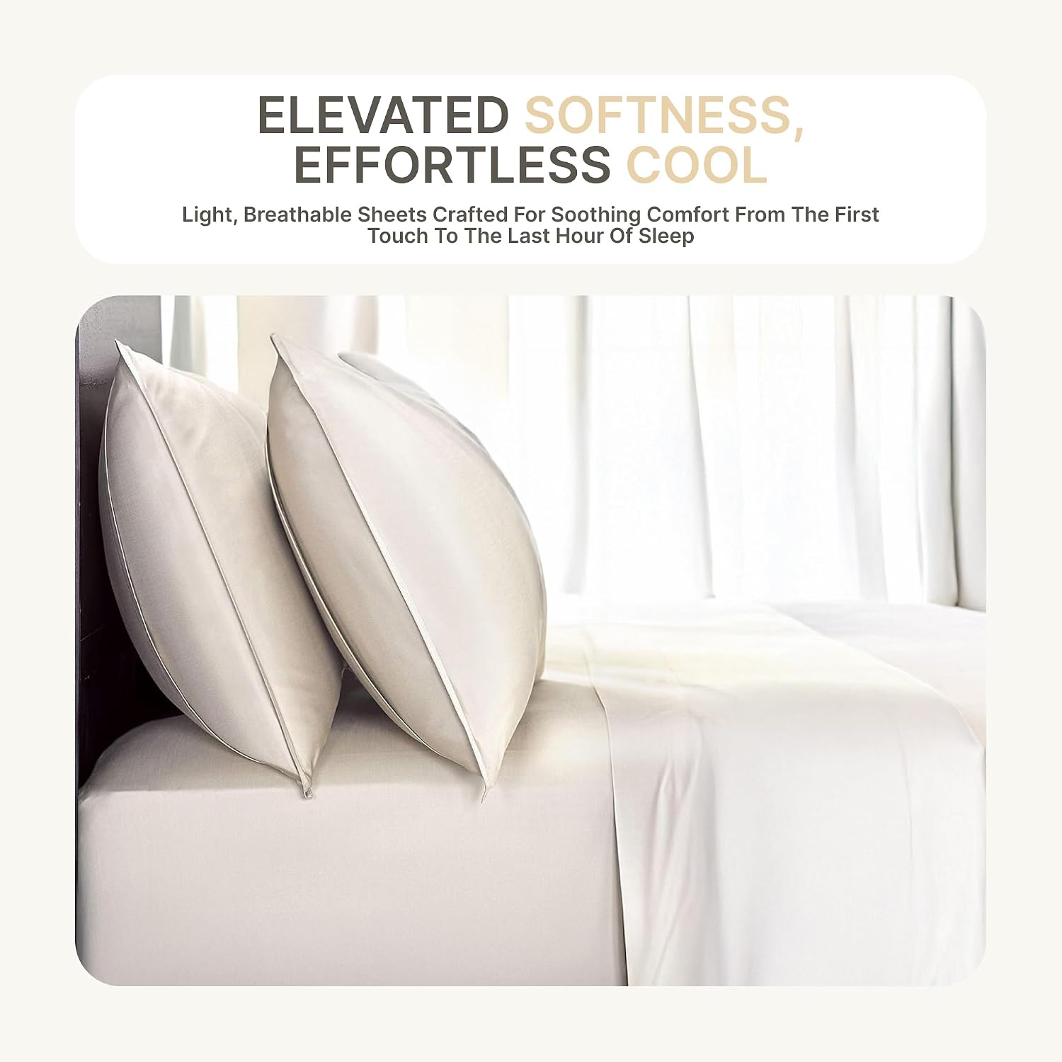 BedVoyage - TwinXL Viscose from Bamboo Sheets Set - Luxury Twin Extra Long Sheets - Cooling Bed Sheet 18' Deep Pocket - Ultra Soft Sheet and Pillowcase Sets - Ivory