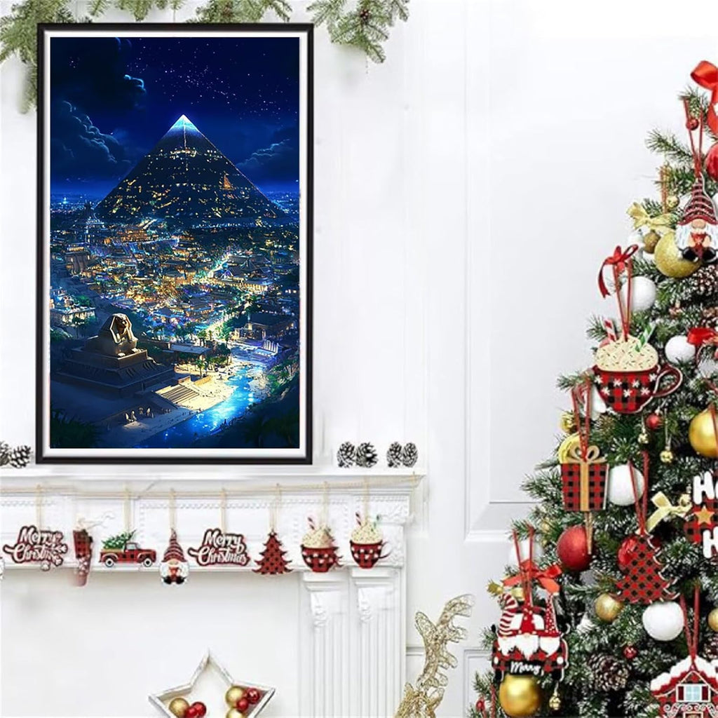 Diamond Art Kits for Adults Egypt Diamond Painting Kits, 5D DIY Square Pharaoh Full Drill Dimond Art Paintings Rhinestones Crafts for Adults for Gift Home Wall Decor, Large Size 40 x 80 Inch, Model702