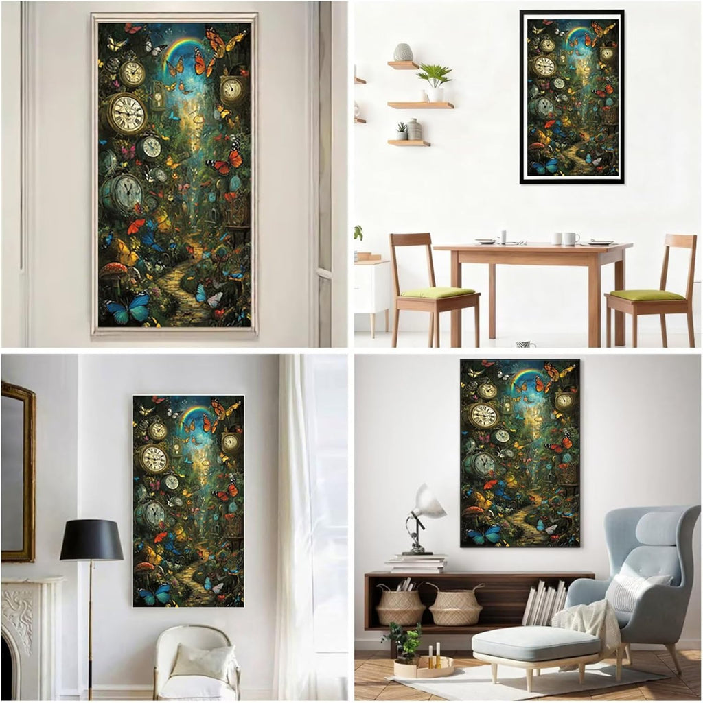Diamond Art Kits for Adults Butterfly Diamond Painting Kits, 5D DIY Square Magic Full Drill Dimond Art Paintings Crystal Crafts for Adults for Gift Home Wall Decor, Large Size 36 x 72 Inch, Model540
