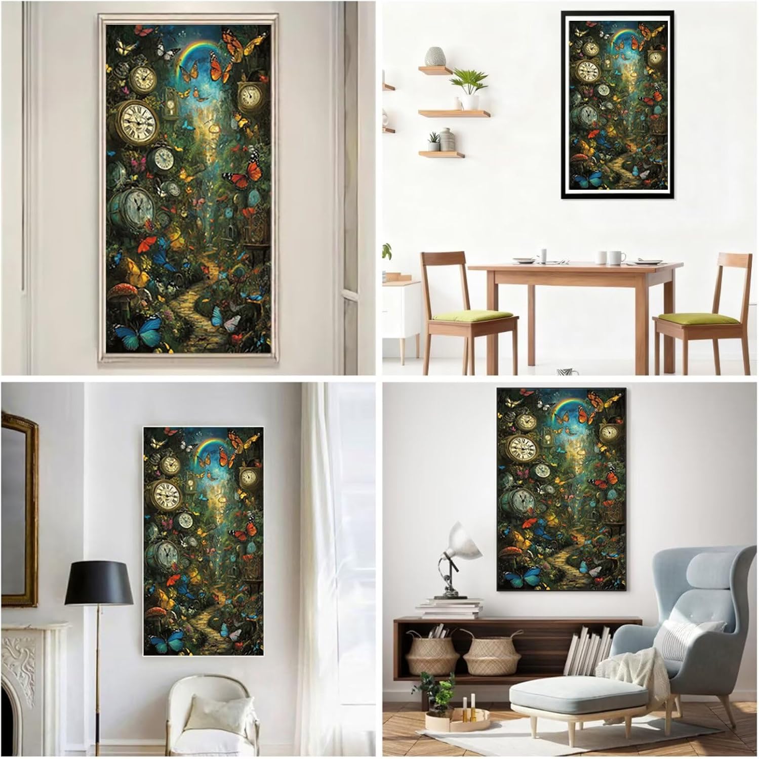 Diamond Art Kits for Adults Butterfly Diamond Painting Kits, 5D DIY Square Magic Full Drill Dimond Art Paintings Crystal Crafts for Adults for Gift Home Wall Decor, Large Size 40 x 80 Inch, Model540