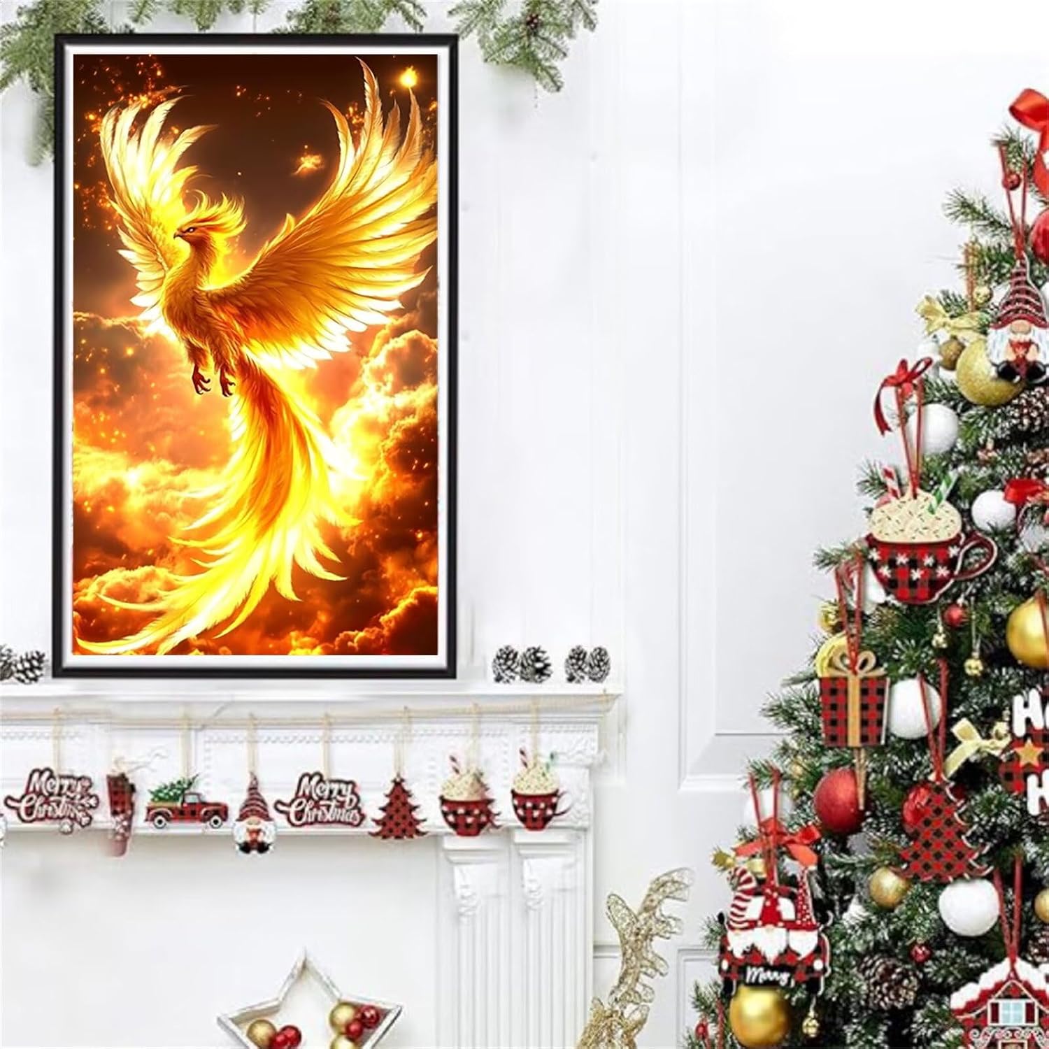 Diamond Art Kits for Adults Animal Diamond Painting Kits, 5D DIY Square Phoenix Full Drill Dimond Art Paintings Crystal Crafts for Adults for Gift Home Wall Decor, Large Size 40 x 80 Inch, Model912
