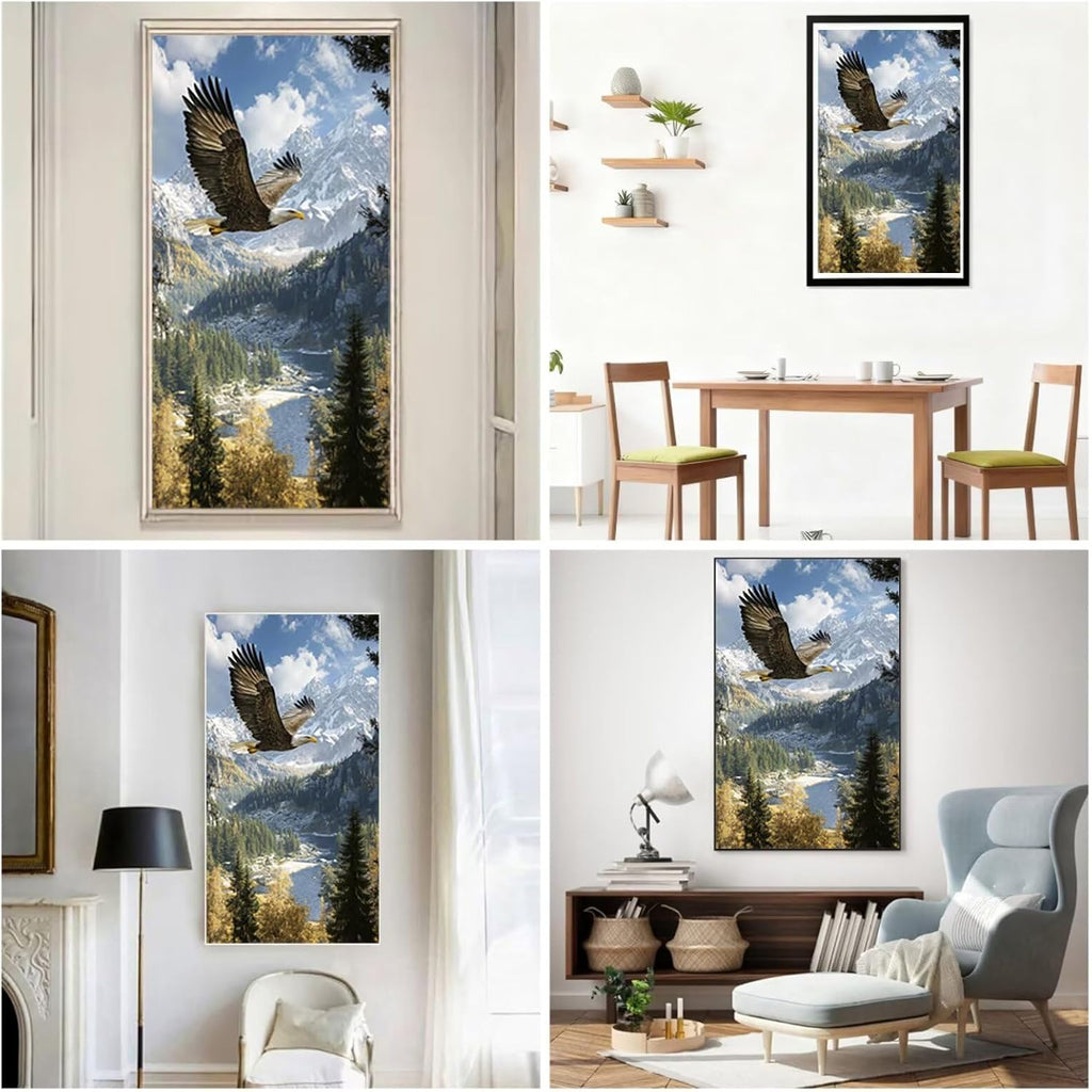 Diamond Art Kits for Adults Eagle Diamond Painting Kits, 5D DIY Square Animal Full Drill Dimond Art Paintings Rhinestones Crafts for Adults for Gift Home Wall Decor, Large Size 36 x 72 Inch, Model816