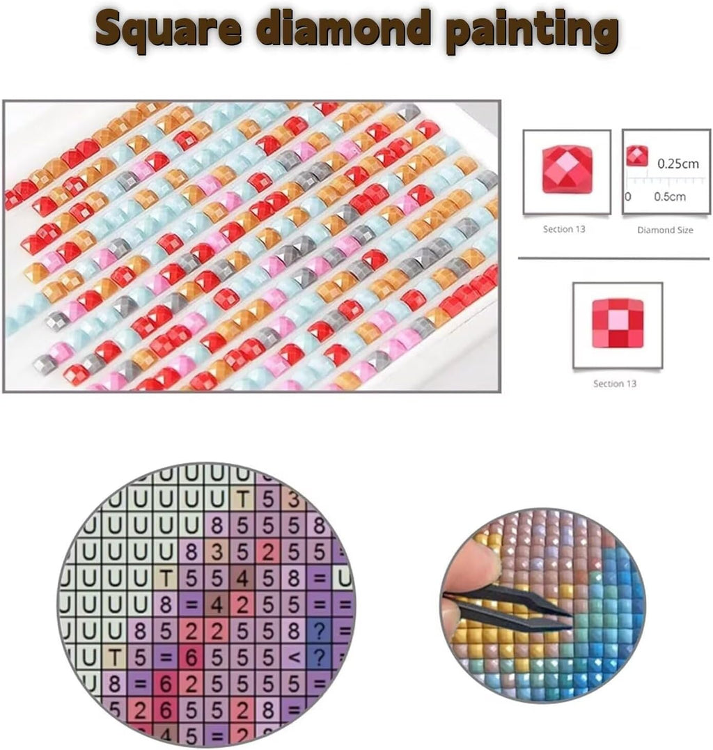 Diamond Painting Butterfly Diamond Art Kits for Adults, Dimond Art Painting Plant Mosaic Kits for Beginner, DIY Full Square Drill Large Gem Arts and Crafts Paintings, Home Decor 120x40 Inch Z4-525
