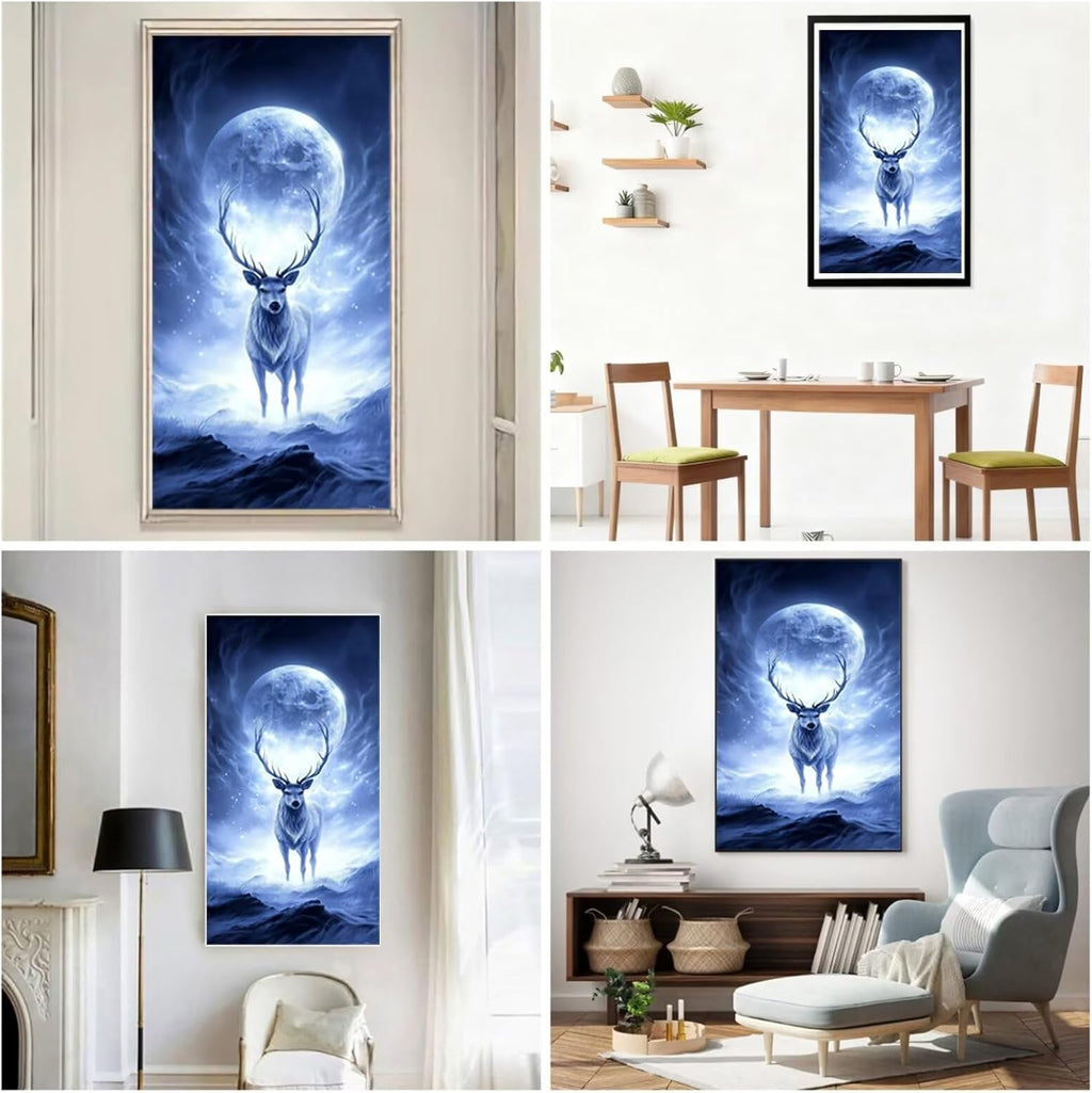 Diamond Art Kits for Adults Elk Diamond Painting Kits, 5D Round Animal Full Drill Dimond Art Paintings Crystal Rhinestones Crafts for Adults for Gift Home Wall Decor, Large Size 36 x 72 Inch, Model993