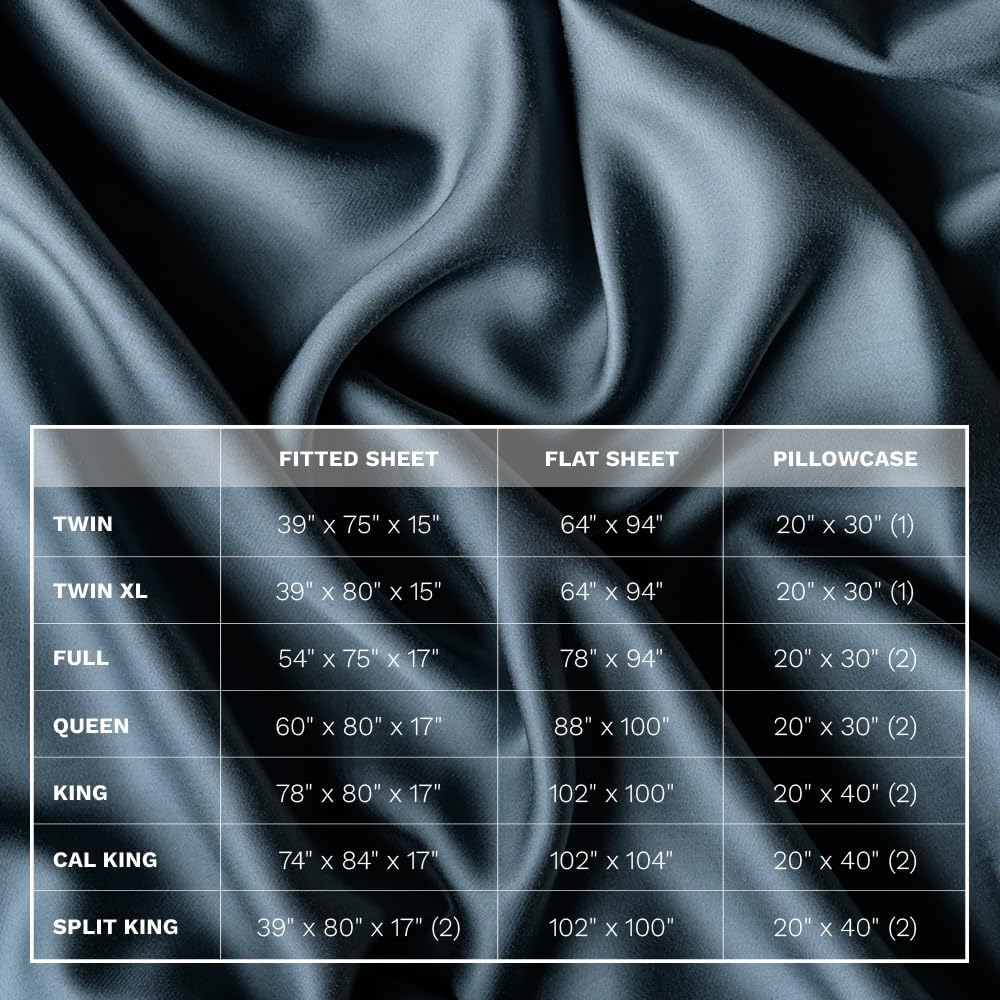 LUXOME Luxury Sheet Set | 100% Viscose from Bamboo | Queen Size - Ocean | Deep Pockets | 4-Piece Set (Fitted, Flat, 2 Pillowcases)