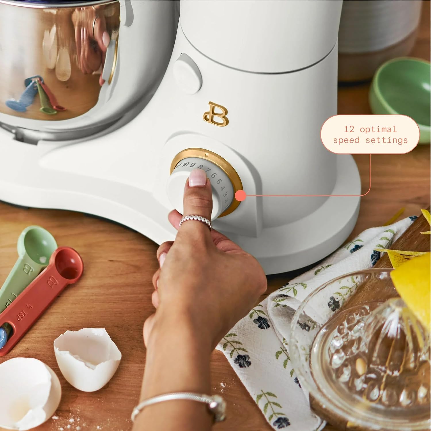 3.5 Qt Stand Mixer, 300W Powerful Motor, Tilt-Head Design with Stainless Steel Bowl, 12 Speeds, Includes Dough Hook Whisk Beater for Baking Mixing