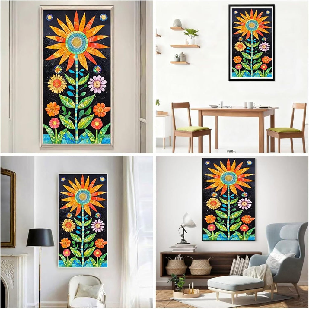 Diamond Art Kits for Adults Flower Diamond Painting Kits, 5D DIY Square Geometry Full Drill Dimond Art Paintings Crystal Crafts for Adults for Gift Home Wall Decor, Large Size 36 x 72 Inch, Model804