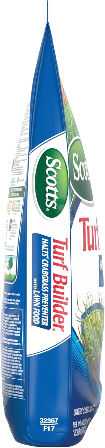 Scotts Turf Builder Halts Crabgrass Preventer with Lawn Food - Pre-Emergent Weed Killer, Lawn Fertilizer, 5,000 sq. ft., 13.35 lbs. (2-Pack)