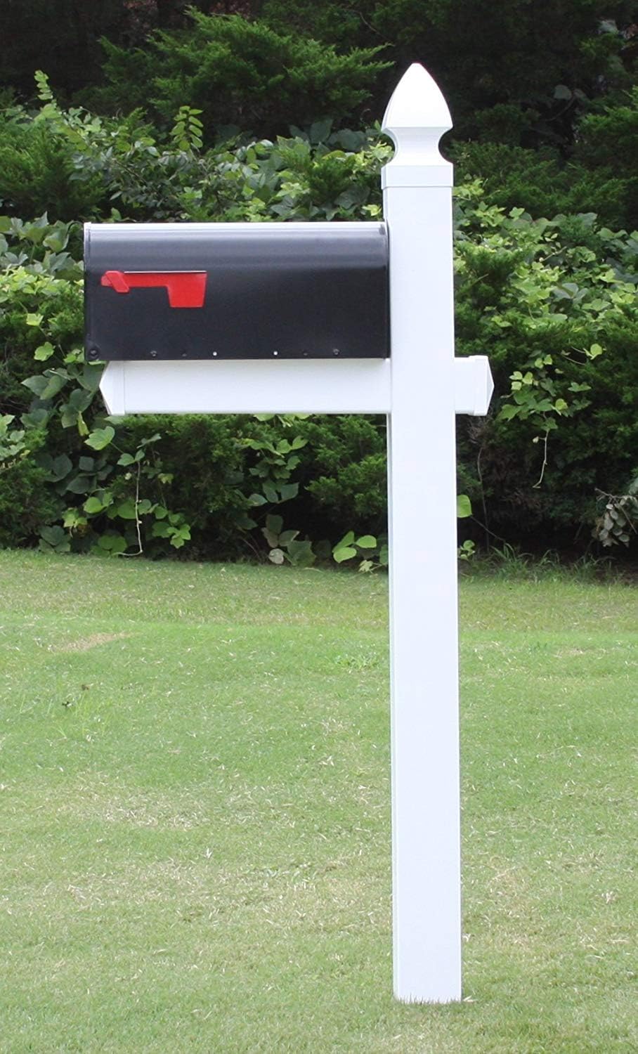 4Ever Products The Richmond Vinyl/PVC Mailbox Post No Dig System - White (Includes Mailbox)