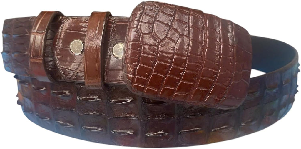 Genuine Alligator Leather Belts Buckle for Men, Crocodile Skin Belt for Mens