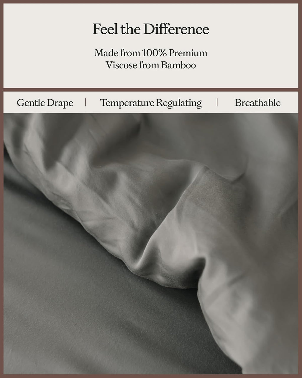 Cozy Earth Luxury Duvet Cover King - 100% Viscose from Bamboo - Ultra-Soft, Cooling & Lightweight Duvet Cover - Temperature-Regulating Bedding with Concealed Zip & Interior Snap Closures - Dove Grey