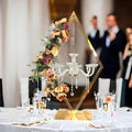 Metal Creative Diamond Candle Holder European Wedding Romantic Candle Holder Western Food Table Decoration Wedding Props (Gold, 2PCS)