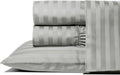 THREAD SPREAD Queen Sheet Set, Luxury 1000 Series Paradise Collection 100% Egyptian Cotton Damask Striped Bed Sheets Queen Size (4 PC, Silver Grey Stripe), Cooling 16' Deep Pocket Hotel Sheet Set