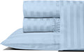 THREAD SPREAD Queen Sheet Set, Luxury 1000 Series Paradise Collection 100% Egyptian Cotton Damask Striped Bed Sheets Queen Size (4 PC, Light Blue Stripe), Cooling 16' Deep Pocket Hotel Sheet Set