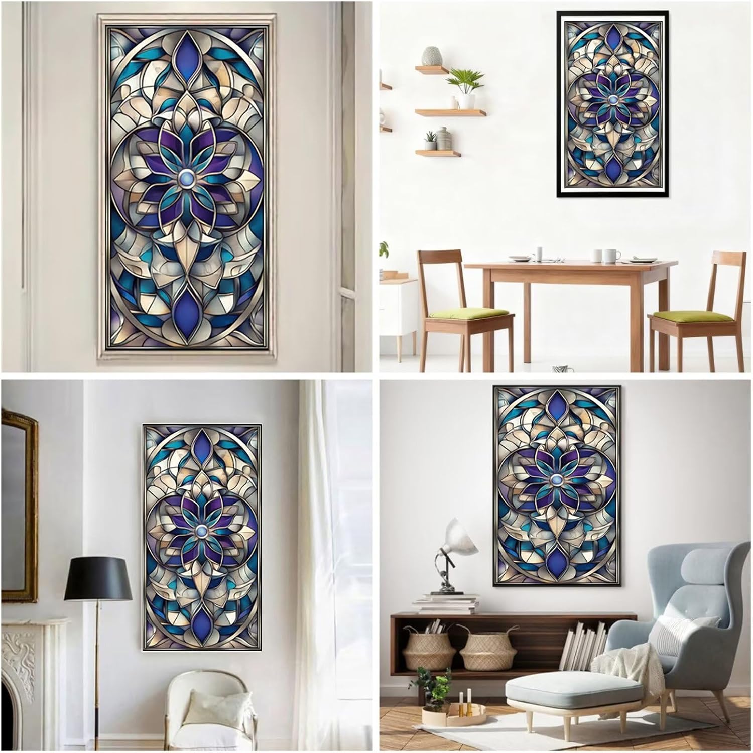 Diamond Art Kits for Adults Bohemia Diamond Painting Kits, 5D DIY Round Mandala Full Drill Dimond Art Paintings Crystal Crafts for Adults for Gift Home Wall Decor, Large Size 36 x 72 Inch, Model789