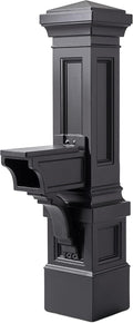 Step2 Atherton Grand Mail Post, Mailbox Not Included, Weather Resistant, Large Outdoor Mail Post, Made of Durable Plastic, Easy Install, Onyx Black