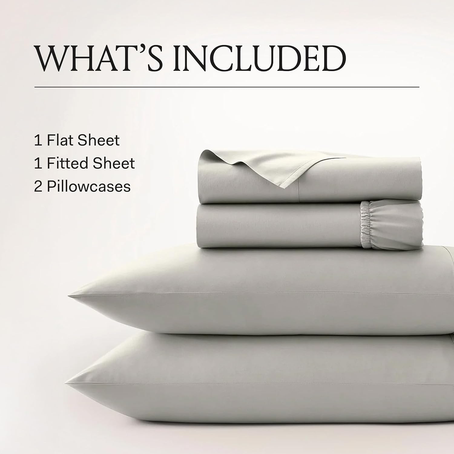 BOLL & BRANCH Signature Hemmed Sheet Set - King + Standard, Mineral - Luxury 100% Organic Cotton - Includes 1 Flat, 1 Fitted, 2 Standard Pillowcases - Buttery Soft