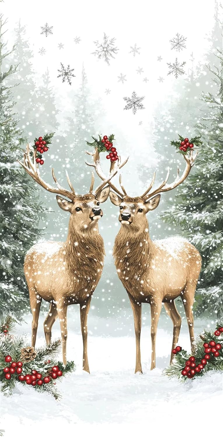 Diamond Art Kits for Adults Deer Diamond Painting Kits, 5D Square Snow Full Drill Dimond Art Paintings Crystal Rhinestones Crafts for Adults for Gift Home Wall Decor, Large Size 40 x 80 Inch, Model978