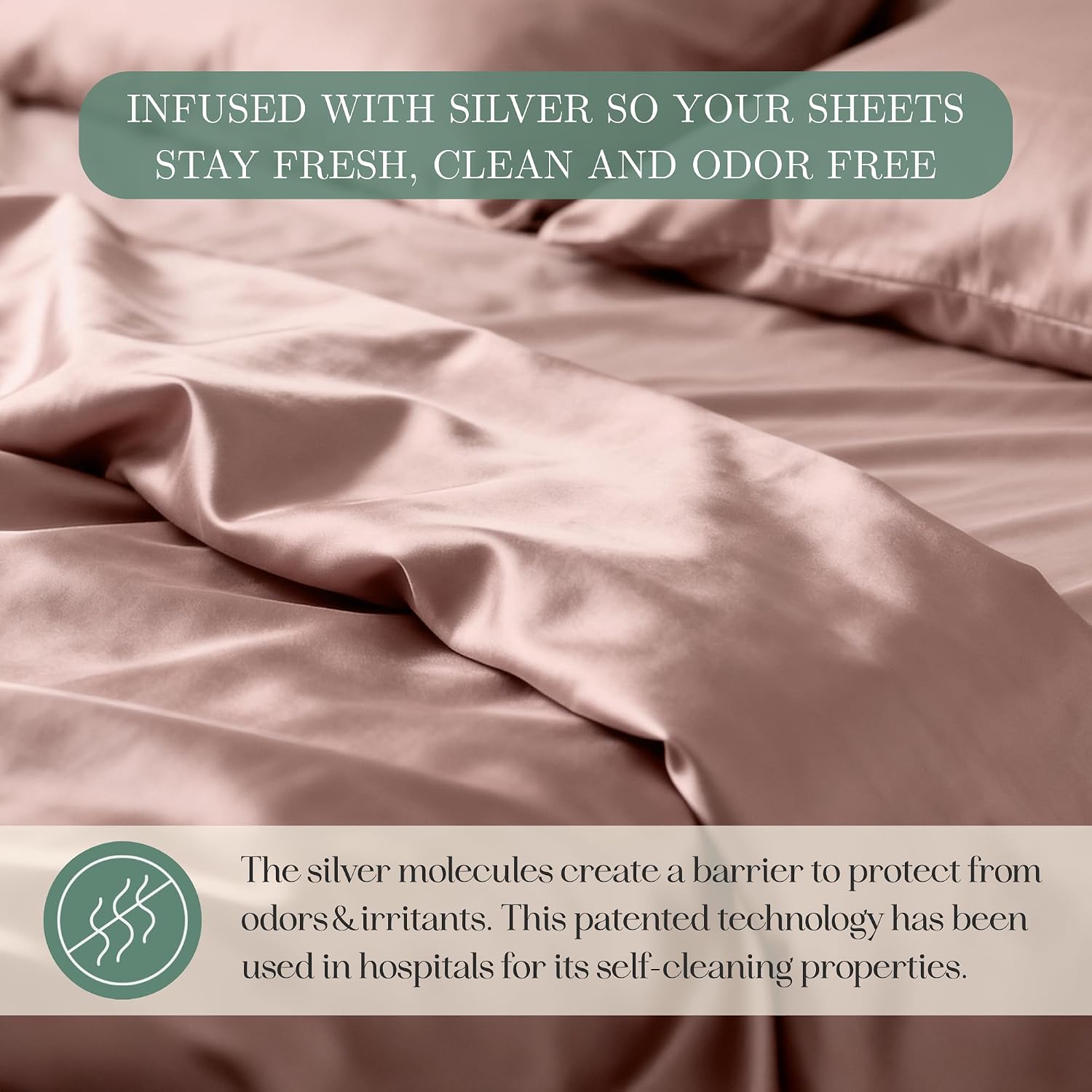 CASILVA Eucalyptus Sheets - Infused with Silver for Anti-Odor, Softer Than Silk Fibers, More Cooling Than Cotton - Perfect for Hot Sleepers & Sensitive Skin - 100% Tencel Lyocell - Queen Sheet Set