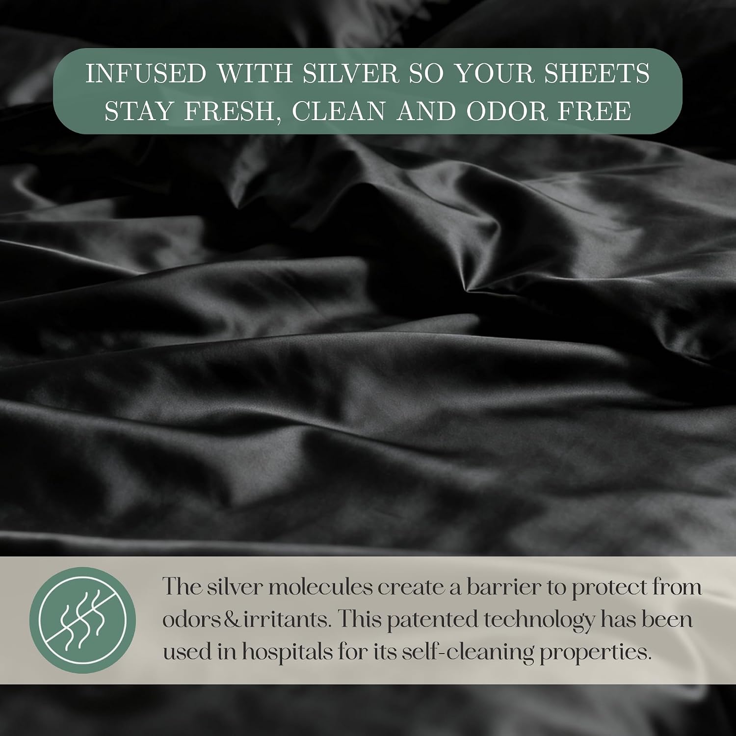 CASILVA Eucalyptus Sheets - Infused with Silver for Anti-Odor, Softer Than Silk Fibers, More Cooling Than Cotton - Perfect for Hot Sleepers & Sensitive Skin - 100% Tencel Lyocell - Queen Sheet Set