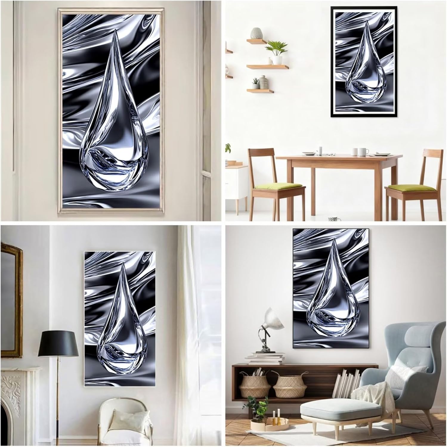 Diamond Art Kits for Adults Abstract Diamond Painting Kits, 5D DIY Square Water Droplets Full Drill Dimond Art Paintings Crafts for Adults for Gift Home Wall Decor, Large Size 40 x 80 Inch, Model984