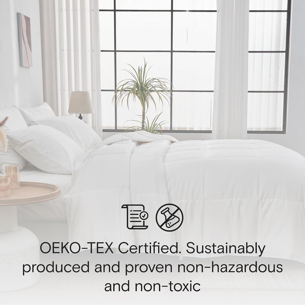 DOZ All Season Cooling Comforter, 100% Viscose Derived from Bamboo, Breathable, Lightweight, Soft, Down Alternative Duvet Insert, 8 Loops, 106'x90' (King/Cal King)