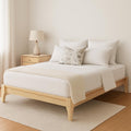 Merax Full Size Bamboo Platform Bed, Mid-Century Modern Bed Frame with Wood Slat Support, No Box Spring Needed, Easy Tool-Free Assembly, Natural
