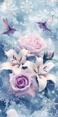 Diamond Art Kits for Adults Snow Diamond Painting Kits, 5D DIY Square Flower Full Drill Dimond Art Paintings Crystal Rhinestones Crafts for Adults for Home Wall Decor, Large Size 36 x 72 Inch,Model894
